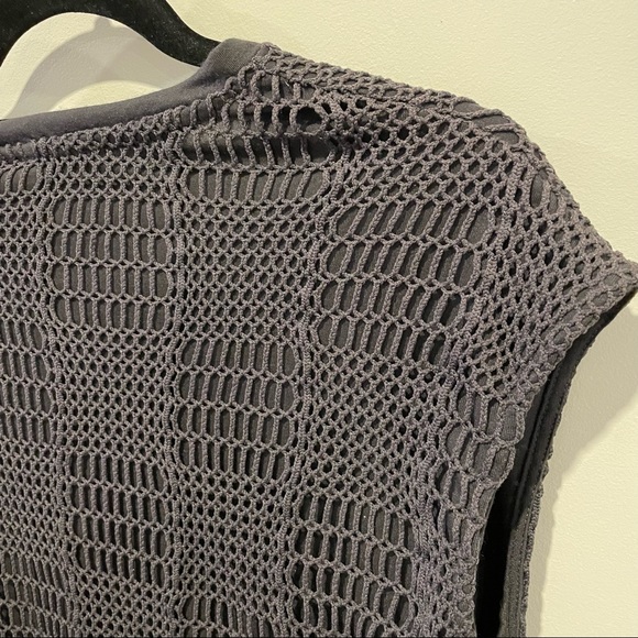Zara Sleeveless Lined Mesh Tank Top Dressy Dark Grey Size Medium - Picture 8 of 10